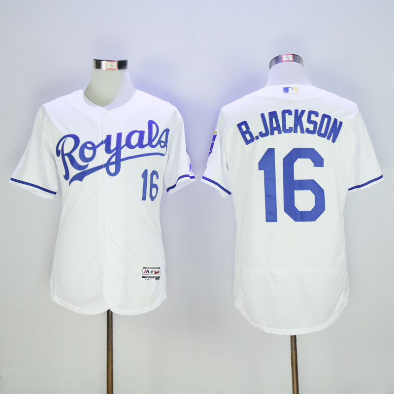 Men Kansas City Royals #16 B.Jackson White Elite MLB Jerseys->kansas city royals->MLB Jersey